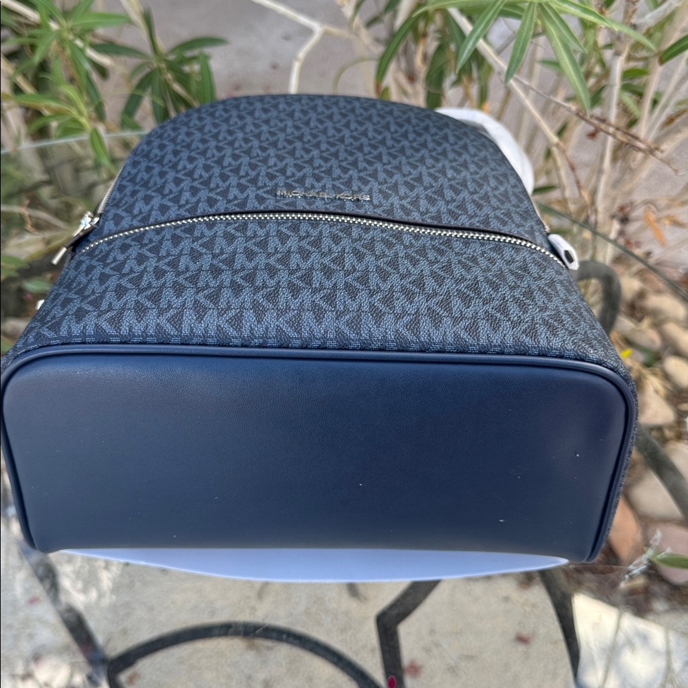 Michael Kors Rhea Dark Blue Medium Backpack - Picture 15 of 15